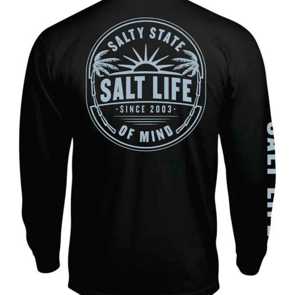 Salt Life Sunrise Palms Long Sleeve T-Shirt Men’s Size XL X-Large Black NEW